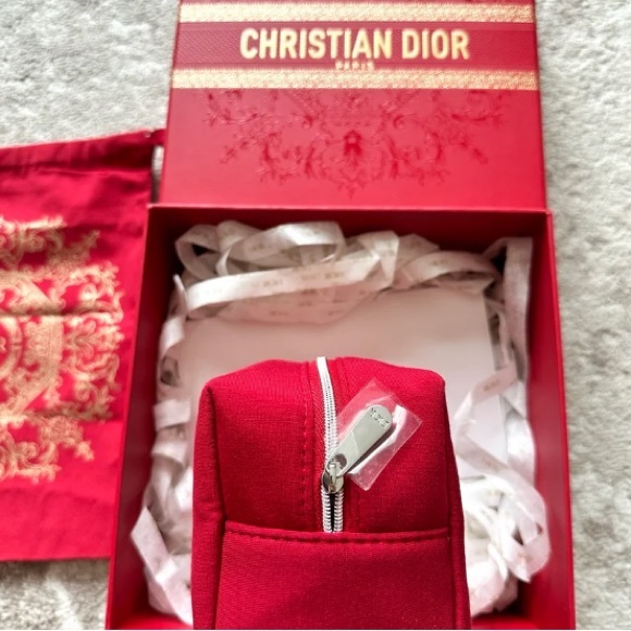 π Dior 2024 Lunar Chinese New Year Red Medium Logo Box Pouch Logo Bag Bundle - Picture 3 of 6